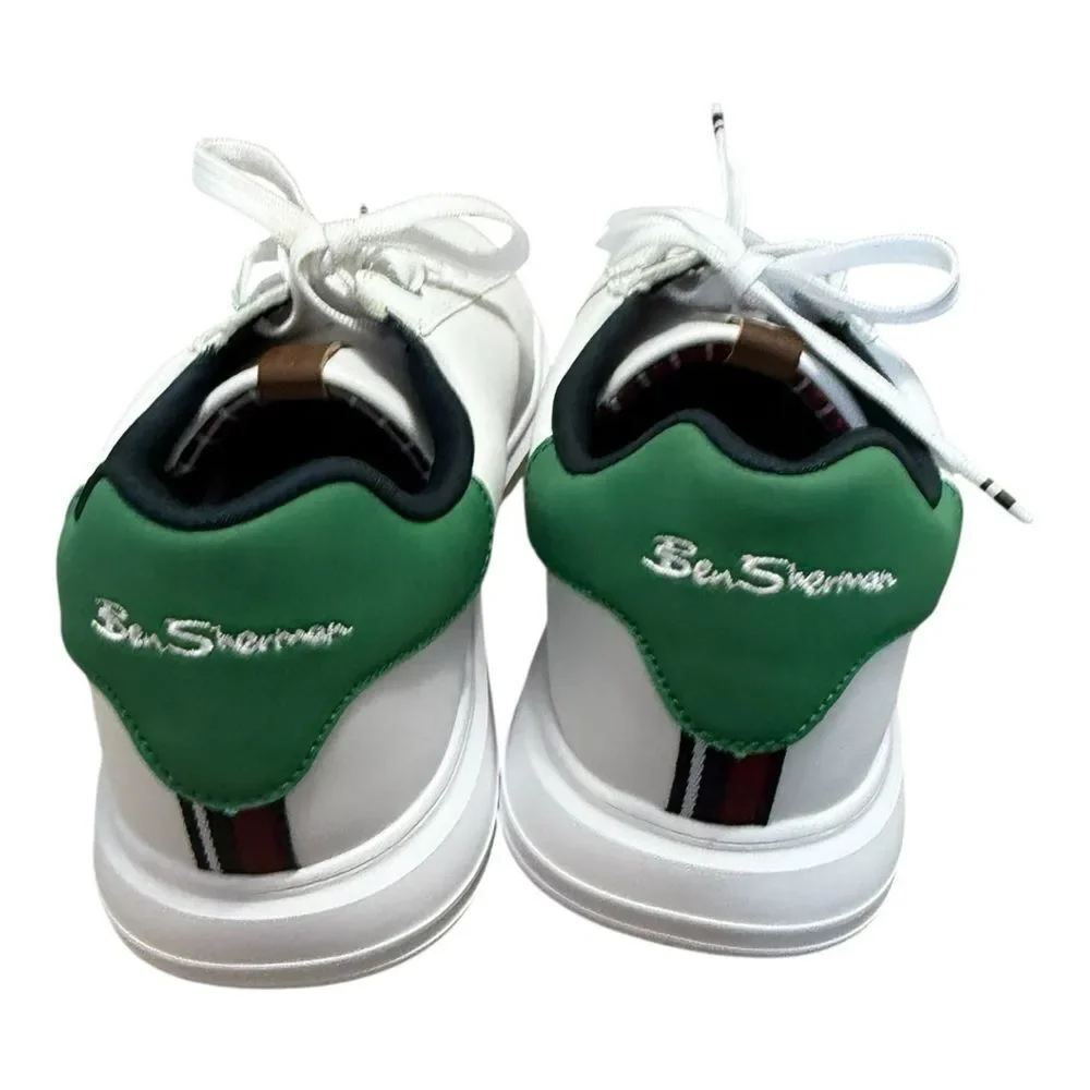 NEW BEN SHERMAN Hardie Low Top white green size 12 men’s